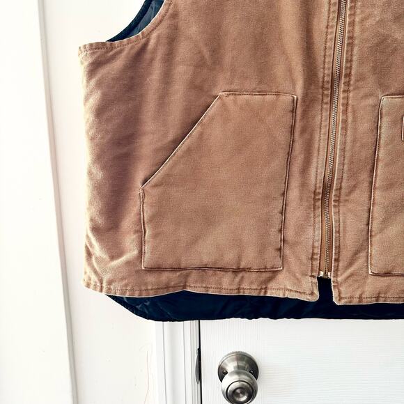 Carhartt Brown Tan Khaki V02 Sandstone Vest Arctic Quilted Lining Men 2XL Reg - Picture 3 of 12
